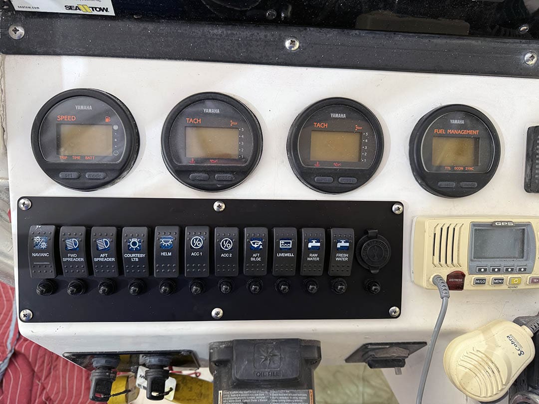 Marine helm switch panel